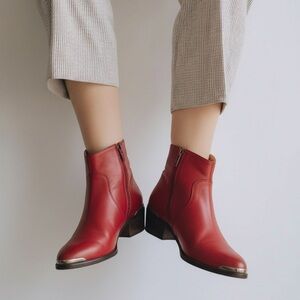 Lucky Brand Red Ankle Boots NEW NEVER WORN
